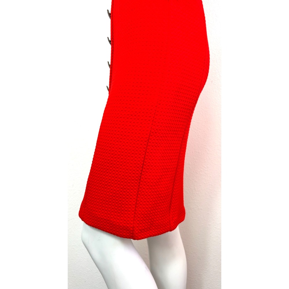 Anthropologie Maeve Dress Textured Buttons Sleeveless Red V-Neck Size X-Small - Picture 8 of 11